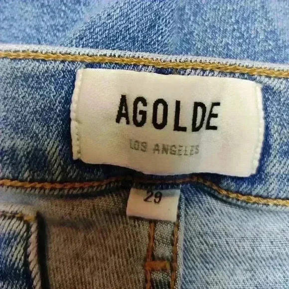 𝅺AGOLDE Sophie Mid Rise Ankle Saltwater Raw Hem Skinny Jeans size 29 - Picture 7 of 9